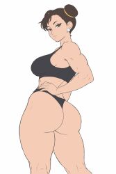  absurdres capcom chun-li full_body goon_material highres hot legs muscular muscular_female shredded_muscles sketch street_fighter thick_thighs thighs training white_background 