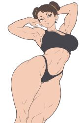  abs absurdres capcom chun-li full_body goon_material highres hot legs muscular muscular_female shredded_muscles sketch street_fighter thick_thighs thighs training 