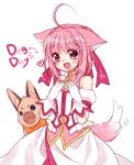  animal_ears bad_id bow dog dog_days dog_ears dog_tail dress gloves hair_bow heart millhiore_f_biscotti open_mouth pink_hair purple_eyes ribbon tail violet_eyes wasabi_(sekai) 