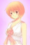  bad_id blush dress kashimashi orange_eyes orange_hair osaragi_hazumu short_hair simple_background smile solo yuuya_(musaishoku) yuuya_(tnkb) 