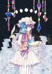  bead_curtain bespectacled book crescent glasses hat moon_phases nakatani patchouli_knowledge quill solo touhou 