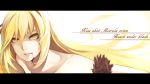  16:9 bare_shoulders blonde_hair blood blood_on_face highres kissshot_acerolaorion_heartunderblade letterboxed long_hair monogatari_(series) rby shikihara_mitabi slit_pupils smile solo teeth very_long_hair wallpaper yellow_eyes 