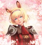  blonde_hair blue_eyes final_fantasy final_fantasy_xi hairband highres mithra red_mage short_hair shoulder_pads takatsuki_kahiro 