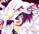  eternal fang green_eyes hat merry_nightmare open_mouth purple_hair ribbon short_hair solo yumekui_merry 