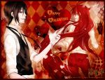  gloves grell_sutcliff happy_valentine head_wings kuroshitsuji long_hair mrsloth red_eyes red_hair redhead sebastian_michaelis short_hair valentine 