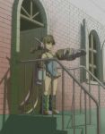  brown_hair cable copyright_request gloves ponytail rokusho solo 
