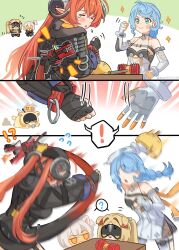 incoming_attack long_hair magus_(zenless_zone_zero) multiple_girls orphie_magnusson rock_paper_scissors seed_(zenless_zone_zero) soldier_11_(zenless_zone_zero) trigger_(zenless_zone_zero) zenless_zone_zero