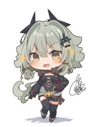 1girl caesar_king_(zenless_zone_zero) chibi long_hair open_mouth solo zenless_zone_zero