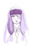  blush eyepatch long_hair maid mari_(dream_c_club) purple_eyes purple_hair violet_eyes 