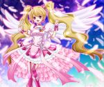  :d angel_wings blonde_hair boots bow choker cure_peach dress earrings feathers fresh_precure! frills hair_ornament hairpin happy heart jewelry long_hair magical_girl momozono_love nuridoa3 open_mouth pink_eyes pink_legwear precure ribbon smile solo thigh-highs thigh_strap thighhighs twintails wings wrist_cuffs 