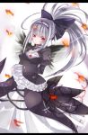  blush bow dress frills gothic_lolita hair_bow hairband lolita_fashion long_hair oboro_(siroma) ponytail red_eyes rozen_maiden silver_hair sleeves_past_wrists suigintou wings 