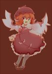  animal_ears breasts chibi dress_shirt hat mary_janes mo-no mystia_lorelei pantyhose pigeon-toed pigeon_toed shirt shoes short_hair simple_background solo touhou winged_shoes wings 