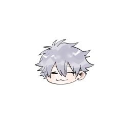  1boy :3 chibi closed_eyes closed_mouth head_only himo_(himodayoo) male_focus nagisa_kaworu negative_space neon_genesis_evangelion short_hair simple_background solo white_background 