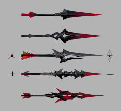  alt_text arrow_(symbol) commentary concept_art dongho_kang dota_(series) dota_2 english_commentary grey_background highres no_humans official_art simple_background sketch variations weapon_focus 