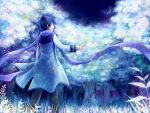  artist_request blue_hair closed_eyes kaito moon night scarf sky solo source_request standing tree vocaloid 
