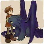  boots brown_hair dragon hiccup_horrendous_haddock_iii how_to_train_your_dragon male smile soto toothless 
