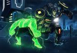  2boys armor crossover green_skin hulk iron_man marvel tron 