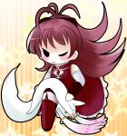  chibi highres kyubey mahou_shoujo_madoka_magica o_o ponytail sakura_kyouko yume_shokunin 