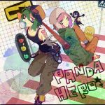  bad_id baseball_cap bonnet bubblegum dual_persona fingerless_gloves gloves goggles goggles_on_head green_eyes green_hair gumi hat kayabuki panda_hero_(vocaloid) pantyhose pink_hair red_eyes revised revision short_hair solo vocaloid 