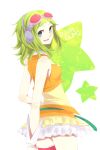  artist_request bare_shoulders buttons detached_sleeves goggles green_eyes green_hair gumi headphones open_mouth short_hair skirt smile solo star vocaloid warabe_(wasawasawasan) 