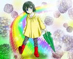  boots child death_note glasses green_hair male mikami_teru rainbow rainbow_path raincoat short_hair umbrella yayoi_(0211) young 