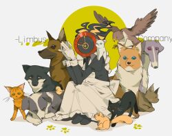  1other animalization apron baby_animal bird black_dress borzoi cat chick clock dante_(limbus_company) dobermann dog don_quixote_(project_moon) dress eagle faust_(project_moon) fire gloves gregor_(project_moon) heathcliff_(project_moon) highres hong_lu_(project_moon) ishmael_(project_moon) juliet_sleeves limbus_company long_sleeves looking_at_viewer maid meursault_(project_moon) nanahara191 object_head outis_(project_moon) project_moon puffy_sleeves rodion_(project_moon) ryoshu_(project_moon) sinclair_(project_moon) solo squatting squirrel white_apron white_gloves yi_sang_(project_moon) 