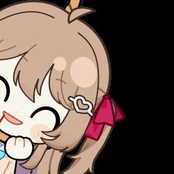  1girl ahoge animated animated_gif aqua_bow aqua_bowtie blue_sailor_collar blush_stickers bow bowtie brown_hair cardigan chibi chibi_only chunye_haruya closed_eyes commentary commission dot_nose drooling english_commentary hair_between_eyes hair_ornament hair_ribbon hanged heart heart_hair_ornament long_hair lowres neuro-sama neuro-sama_(1st_costume) open_mouth red_ribbon ribbon sailor_collar second-party_source shirt solo sticker_(medium) suicide transparent_background two_side_up upper_body vedal_ai virtual_youtuber white_shirt yellow_cardigan 