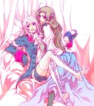  :d austria_(hetalia) axis_powers_hetalia boots character_request cross-laced_footwear crossed_legs curtains genderswap gloves green_hair hand_holding holding_hands legs_crossed long_hair looking_at_viewer looking_back multiple_girls nentan open_mouth prussia_(hetalia) silver_hair sitting smile thigh-highs thigh_boots thighhighs windblow yuri 