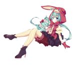  bloomers bow bunny_ears doll hatsune_miku high_heels lots_of_laugh_(vocaloid) natsuki_yuu pantyhose shoes skirt twintails vocaloid 