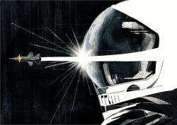  1other aircraft airplane ambiguous_gender black_background commentary english_commentary facing_ahead from_side helmet limited_palette original rocket simple_background space_helmet spacecraft spacesuit vs7r8xpjsfhp99v x-15 
