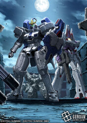  amasaki_yusuke beam_rifle blurry blurry_background commentary_request energy_gun full_body full_moon green_eyes gundam gundam_card_game gundam_wing mecha mobile_suit moon night official_art robot serpent_(mobile_suit) shield sky standing tallgeese_iii taurus_(mobile_suit) weapon yellow_eyes 