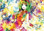  artist_request chinese_dress female green_eyes green_hair gumi megpoid smile solo vocaloid 