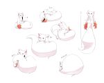  biting chin_rest closed_eyes expressions hiding holding_own_tail izusetsu kyubey lying mahou_shoujo_madoka_magica no_humans on_back on_side posing sitting sleeping solo tail tail_biting tail_chair tail_hold tail_hug tail_stand translated 