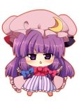  bad_id chestnut_mouth chibi crescent frown looking_at_viewer matatabi_maru outstretched_arms patchouli_knowledge purple_eyes purple_hair solo spread_arms touhou violet_eyes 