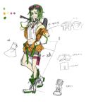  belt bike_shorts character_sheet concept_art goggles green_eyes green_hair gumi short_hair sketch suzunosuke_(sagula) synchronicity_(vocaloid) vocaloid wrist_cuffs 