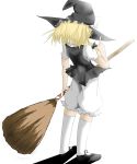  blonde_hair bloomers broom from_behind hat kirisame_marisa rorikon_(youkon) solo standing torn_clothes touhou witch_hat 