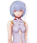  1girl ayanami_rei bad_id blue_hair bust neon_genesis_evangelion plugsuit red_eyes short_hair simple_background solo tyamaguch 