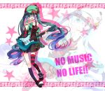  candy eyepatch full_body guitar hat hatsune_miku instrument jewelry kneehighs lollipop long_hair mismatched_legwear musical_note necklace open_mouth purple_legwear red_legwear single_kneehigh single_thighhigh skirt solo striped striped_kneehighs striped_legwear striped_thighhighs swirl_lollipop thighhighs truth twintails very_long_hair vocaloid zoom_layer 
