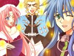  blue_eyes choukoumei facial_mark green_eyes houshin_engi moyoriaki pink_hair so_dakki youzen 