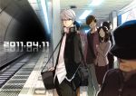  bag dated grey_hair narukami_yuu persona persona_4 saeuchobab school_uniform seta_souji tonkotsu_ramen train_station 