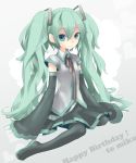  green_eyes green_hair hair_ribbon hatsune_miku plastick ribbon thigh-highs thighhighs twintails vocaloid 