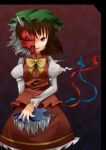  blue_oni chen earrings hat jewelry mask oni red_oni rorikon_(youkon) solo touhou youkon 