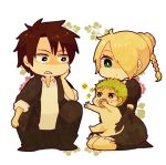  age_difference baby_be&#039;el baby_be'el beelzebub_(manga) blonde_hair breasts green_hair hair_over_one_eye hilda_(beelzebub) noco-noco-noco oga_tatsumi school_uniform star 