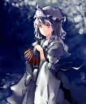  blue blueman fan faux_traditional_media folding_fan hat red_eyes rough saigyouji_yuyuko short_hair solo speed_painting touhou traditional_media triangular_headpiece watercolor_(medium) 