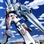  clouds from_below gundam gundam_mk_v gundam_sentinel mecha no_humans sky yamarata 