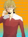   barnaby_brooks_jr blonde_hair glasses green_eyes male tiger_&amp;_bunny  