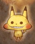  black_eyes bokurano coemushi fusion grin lowres no_humans pikachu pokemon pokemon_(creature) sassa_(onion) sharp_teeth smile 