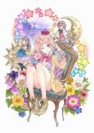  atelier_(series) atelier_meruru blue_eyes boots brown_eyes brown_hair child dress hat kishida_mel merurulince_rede_arls multicolored_hair multiple_girls official_art orange_hair rororina_fryxell sitting skirt smile thigh_boots thighhighs totooria_helmold white_legwear wink 