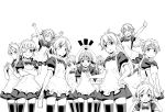  bad_id charlotte_e_yeager eila_ilmatar_juutilainen enmaided erica_hartmann francesca_lucchini gertrud_barkhorn highres lynette_bishop maid minna-dietlinde_wilcke miyafuji_yoshika monochrome nisetabi perrine_h_clostermann sakamoto_mio sanya_v_litvyak strike_witches thigh-highs thighhighs 