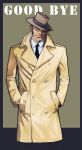  1boy ebba english fedora formal hands_in_pockets hat lupin_iii naya_gorou necktie solo suit trench_coat zenigata_kouichi 